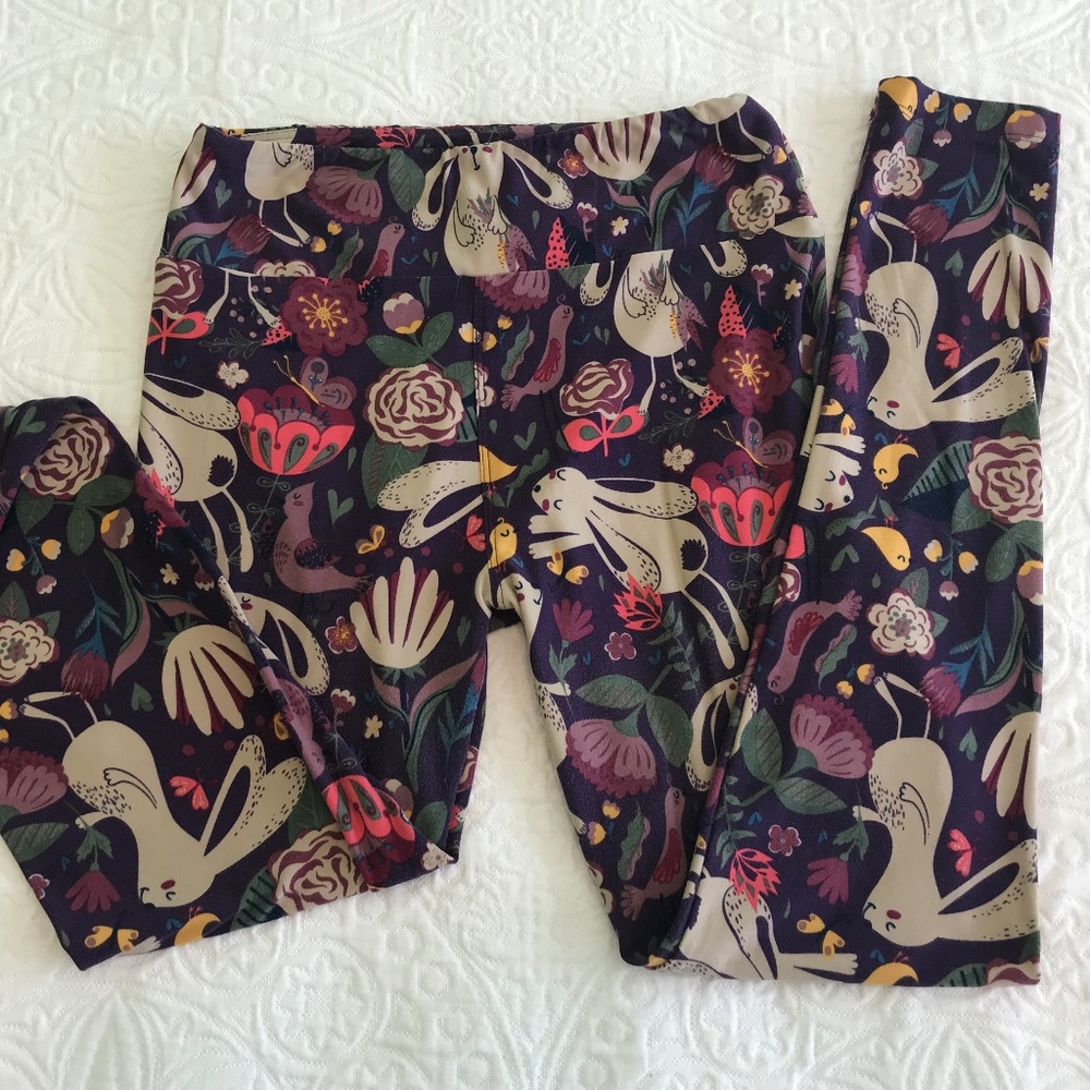 Lularoe Easter Bunny Spring OS Leggings